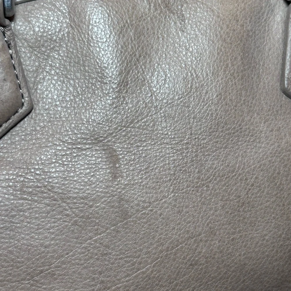 LIEBESKIND Berlin Georgia Foil Leather Satchel Beige Crossbody Bag